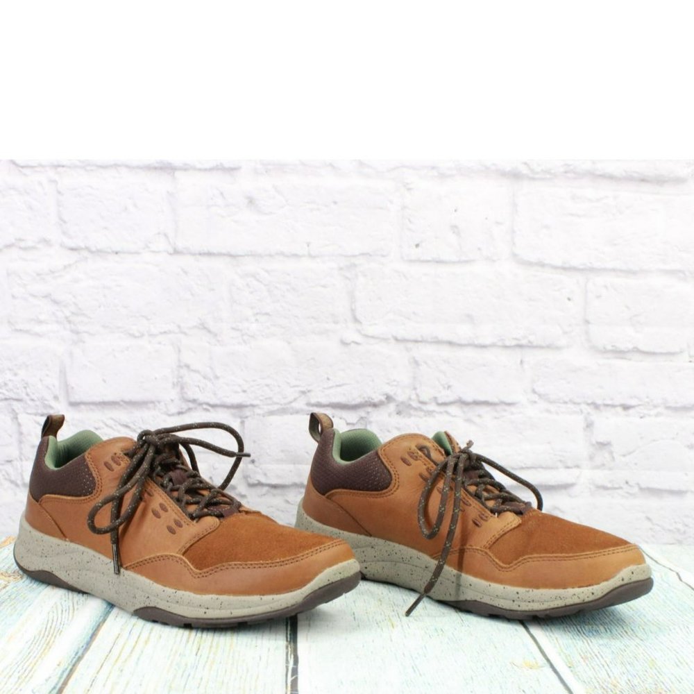 LL Bean Traverse Brown Leather Lace Up Low Top Trail Sneakers Shoes Size 10 M - Picture 3 of 10